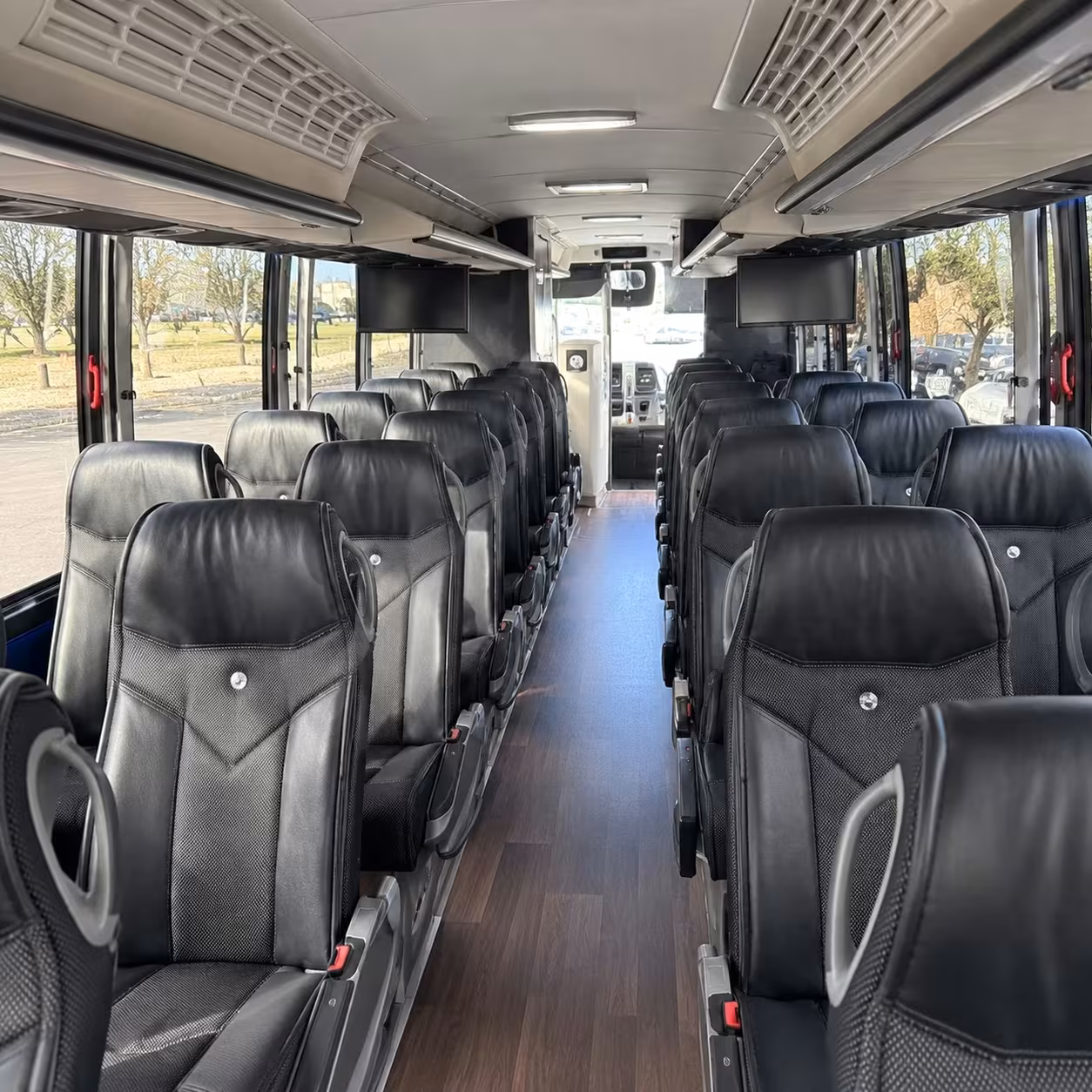 56 passenger charter bus inside
