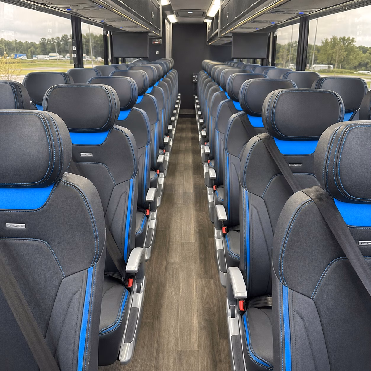 troy charter bus rental interior